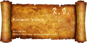 Kormos Vince névjegykártya